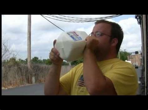 drinking a gallon of milk.